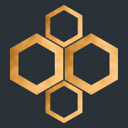 Gold honeycomb on black background