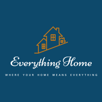 house on a street with the Everything Home company name and slogan of Where your home means everything