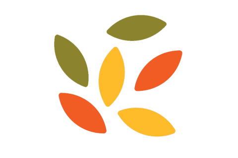 Karry's Deli logo three colours leaf shapes