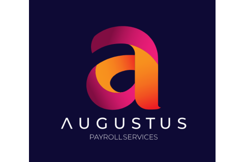 Augustus Payroll Services Logo in colours Navy, Pink and Orange. 