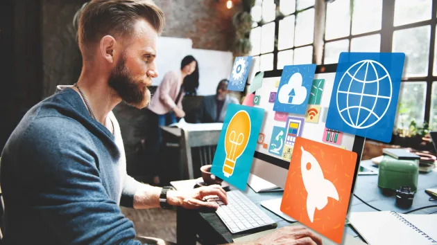 Business start up - colleagues in an office