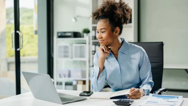 Person doing their taxes online 