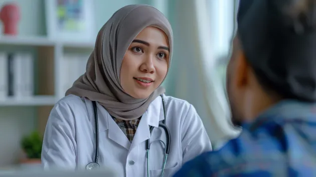 female doctor wearing a headscarf