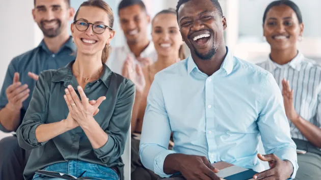 Group of colleagues smiling 