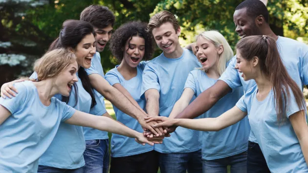 Group of charity workers