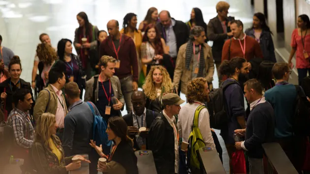 People taking a break at a conference 
