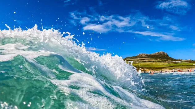 Sea and waves, Pembrokeshire beach 