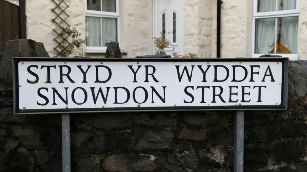 Stryd yr Wyddfa / Snowdon Street - road sign