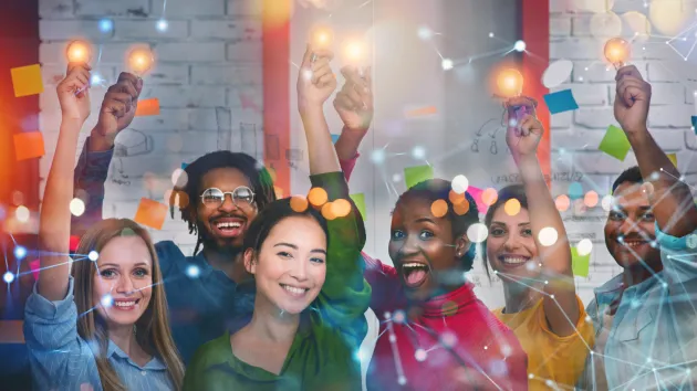 Business start up - colleagues in an office