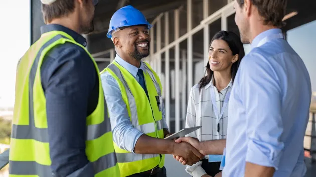 Engineers on a construction site 