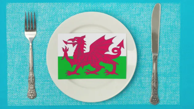 Plate with Welsh flag 