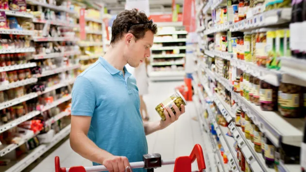 man shopping in a supermarket