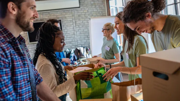 Volunteers and charity workers