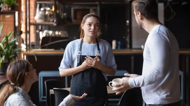 Aggressive customers in a cafe 