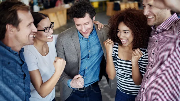 Business team celebrating 