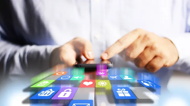 person using apps on a mobile phone 