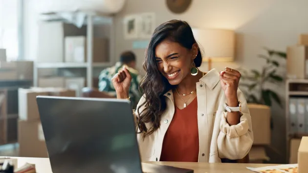 person cheering, happy 