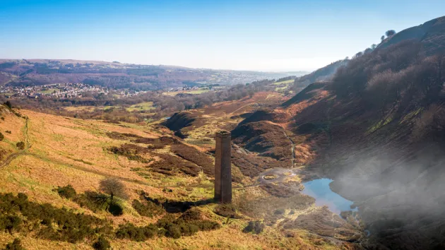 Abersychan chimney an old building left over from the Welsh Industrial mining in the South Wales Valleys, Pontypool