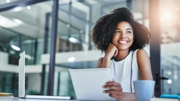 woman using a laptop