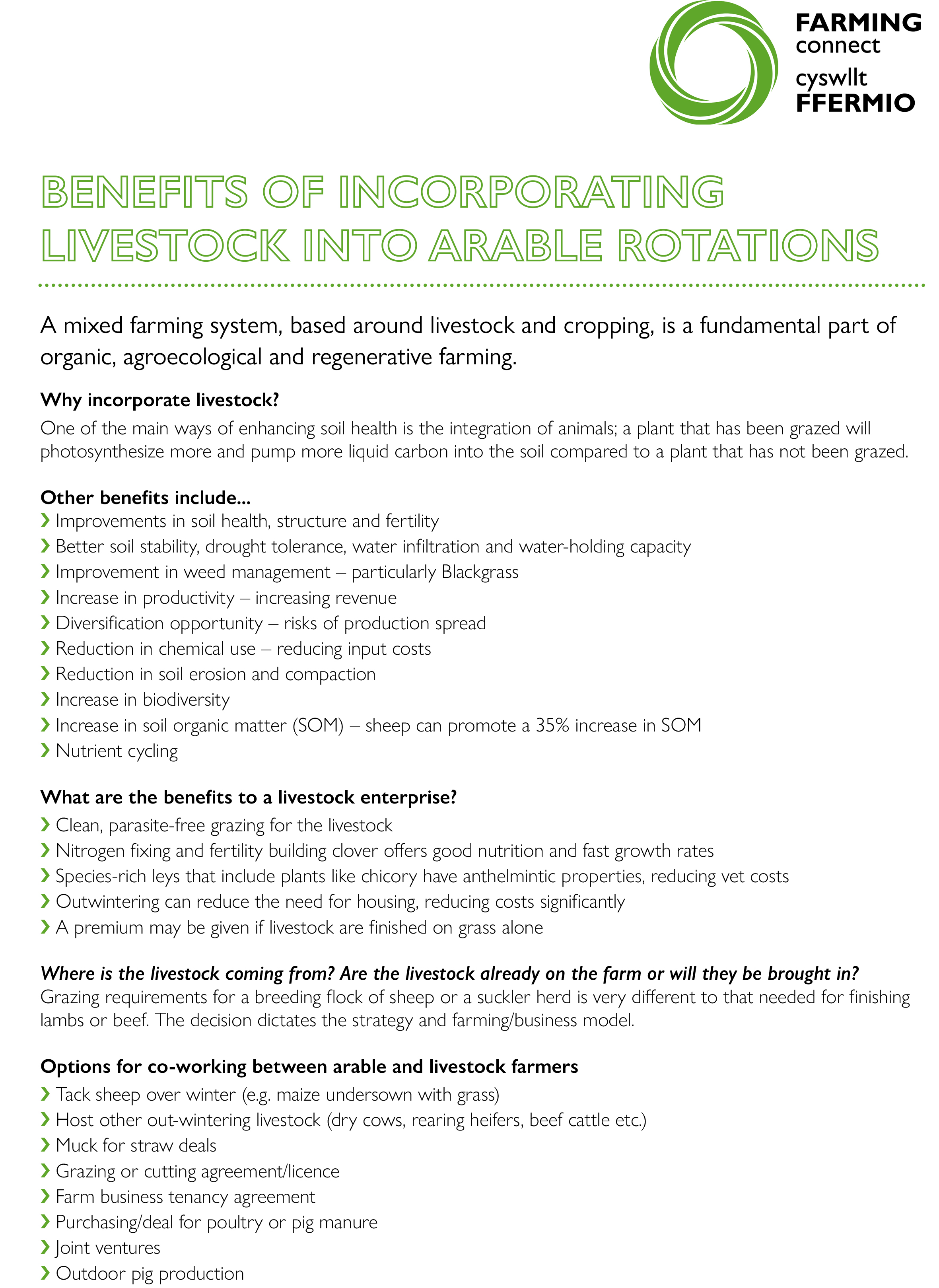 Benefits Of Incorporating Livestock Into Arable Rotations