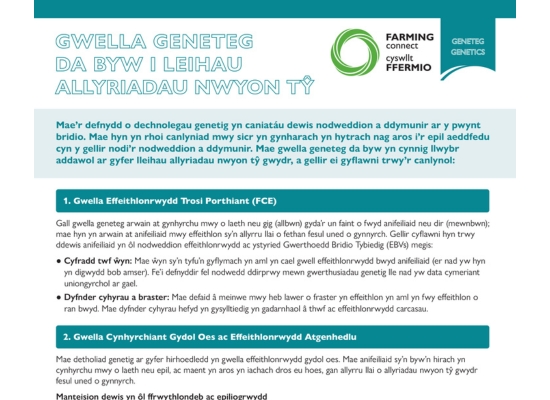 Gwella Geneteg Geneteg Da Byw I Leihau Allyriadau Nwyon Tŷ