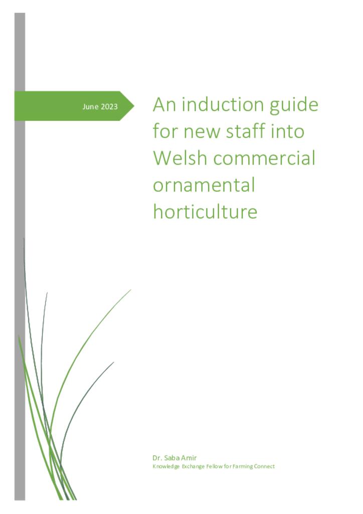 An induction guide for new staff into Welsh commercial ornamental horticulture