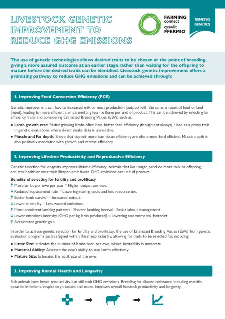 Livestock Genetic Improvement To Reduce Ghg Emissions