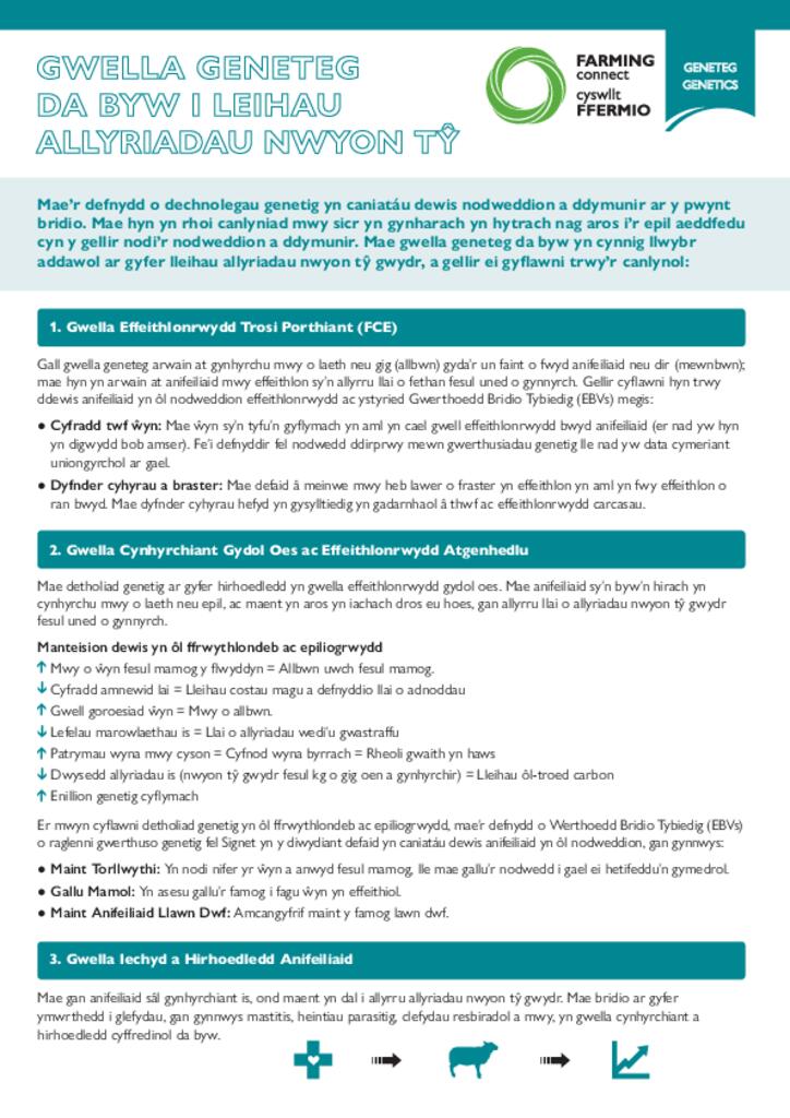 Gwella Geneteg Geneteg Da Byw I Leihau Allyriadau Nwyon Tŷ