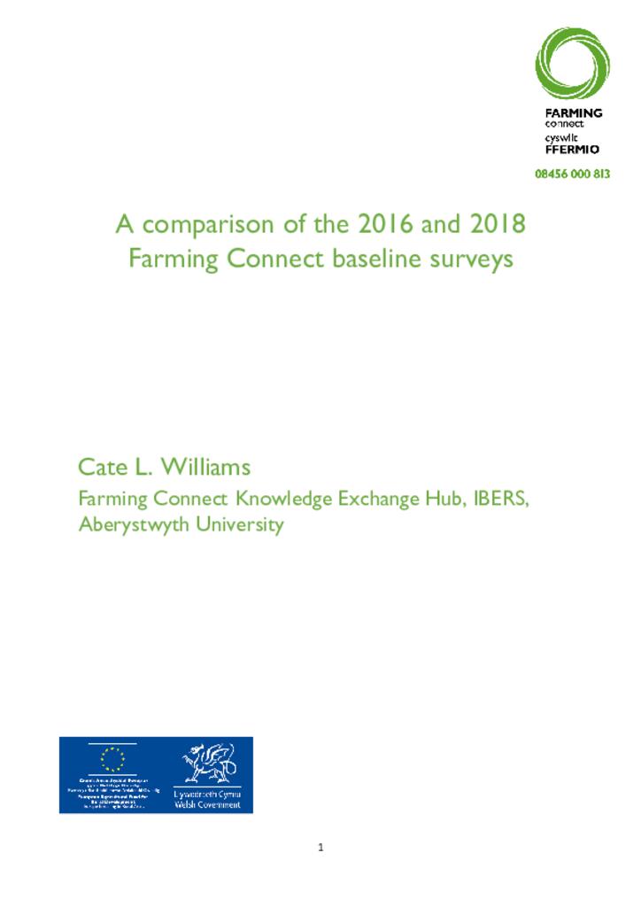 A comparison of the 2016 and 2018 Farming Connect baseline surveys