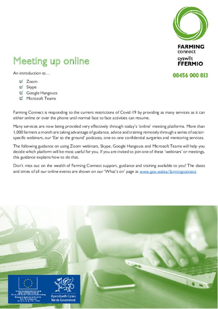 Meeting up online - Farming Connect Guidance