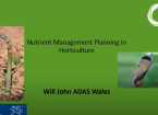 Nutrient management planning in horticulture