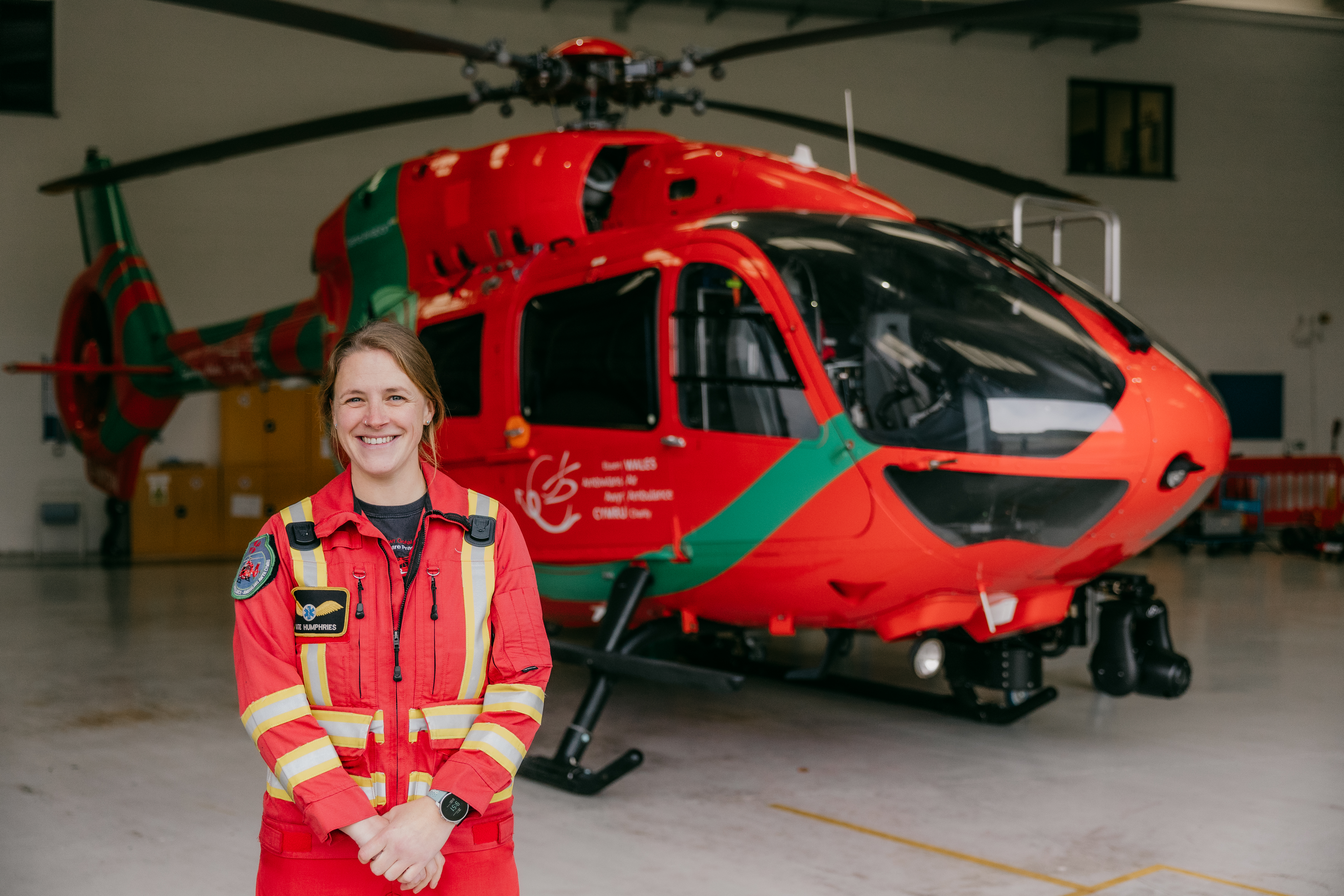 Picture of Air ambulance and Kate Humphries