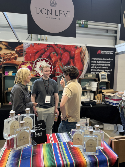 Food and Drink Wales stand with producers of Don Levi