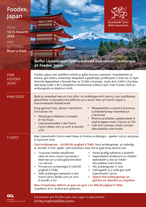 Foodex Japan Flyer - Welsh