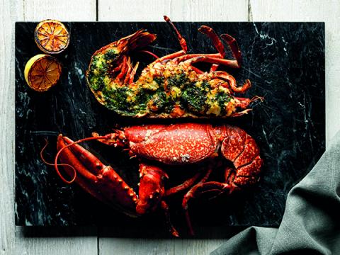 Welsh lobster with herb butter