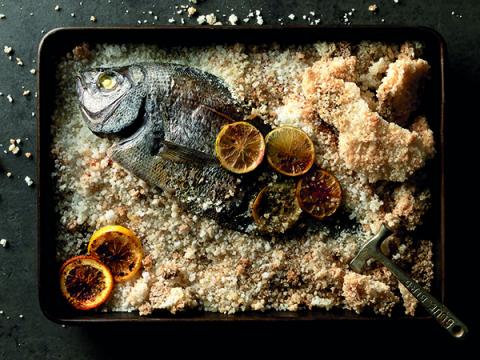 salt-crusted sea bream