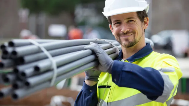 smiling construction worker