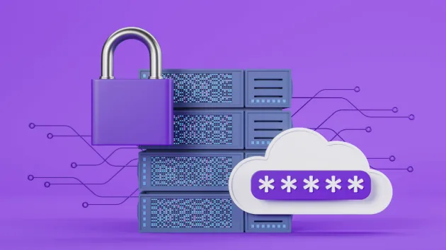 Data protection - digital padlock 