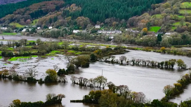Flooded fields at Llanrwst 