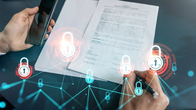 digital padlock and contract 