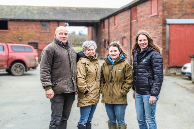 Gary Anwen and Elin Orrells pictured wth Elin Williams- Farming Connect Development Officer South Montgomeryshire-