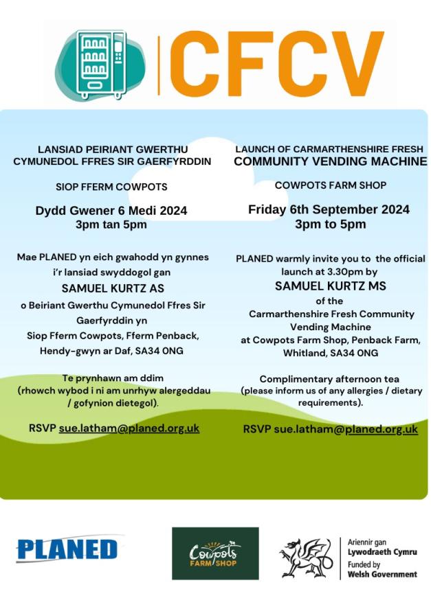 Launch of Carmarthenshire fresh community vending machine 