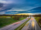 Blurry cars on motorway