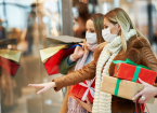 shoppers wearing face masks to protect against COVID