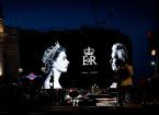 London UK - September 9 2022: Her Majesty the Queen on Piccadilly circus just after the announcement of her death, London