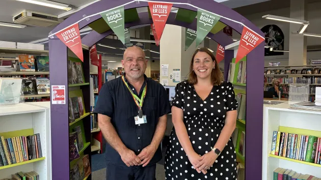Helen Fychan at Newport library 