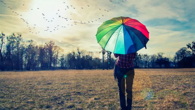 Person using an umbrella 