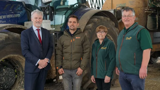 Climate Change and Rural Affairs Secretary Huw Irranca-Davies at Sealands Farm 