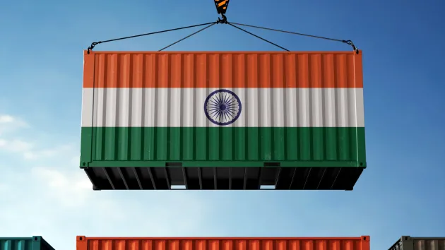 Indian Flag on a shipping container 