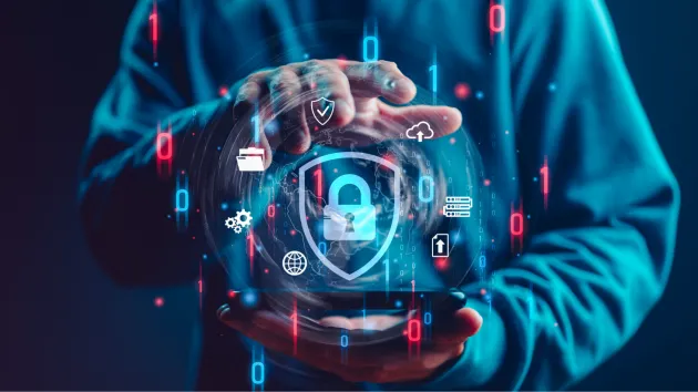 Cyber security - digital padlock 